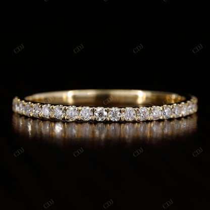 Round Cut Natural Diamond 3/4 Eternity Wedding Band  customdiamjewel Sterling Silver Yellow Gold VVS-EF