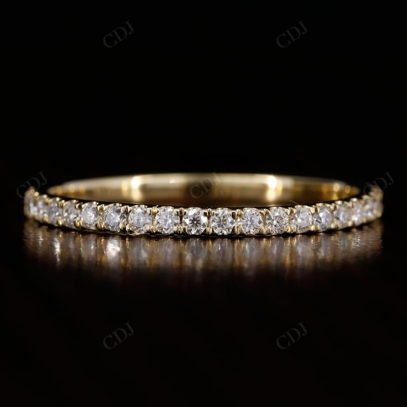 Lab Grown Diamond 0.2CTW Eternity Wedding Band  customdiamjewel 10KT Yellow Gold VVS-EF