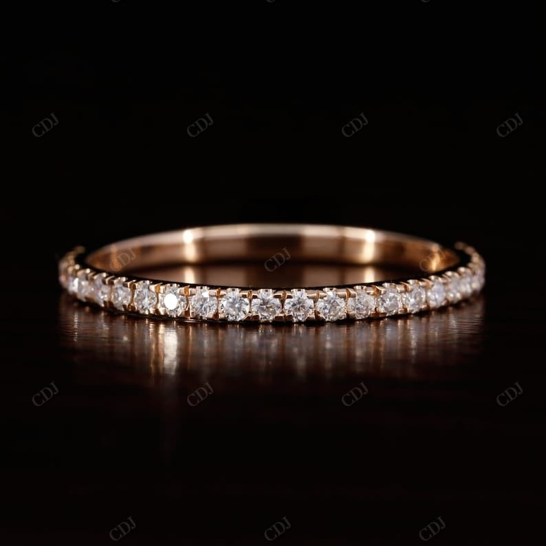 Round Cut Natural Diamond 3/4 Eternity Wedding Band  customdiamjewel Sterling Silver Rose Gold VVS-EF