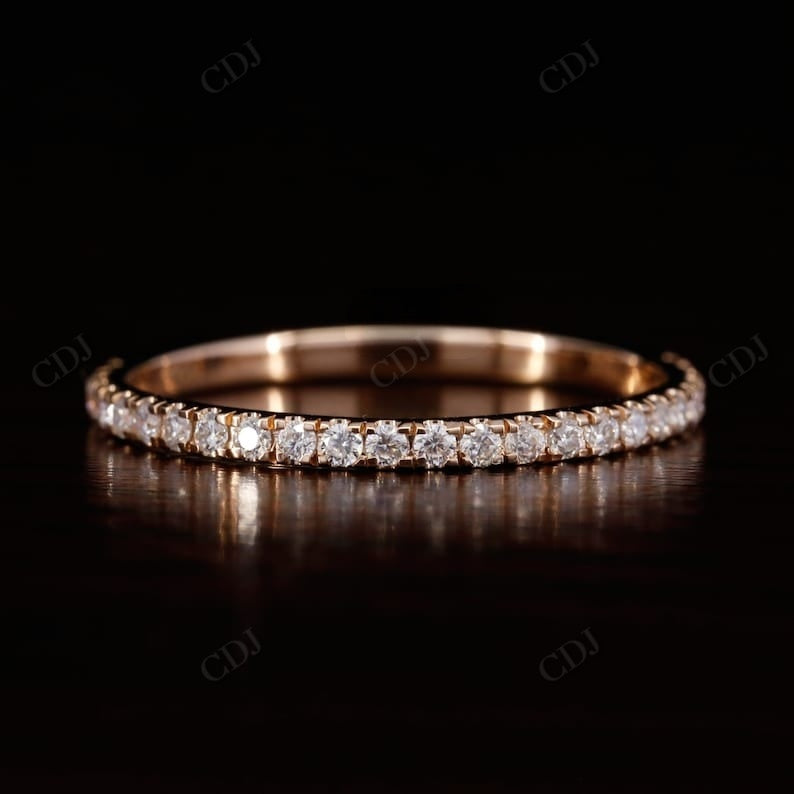 Lab Grown Diamond 0.2CTW Eternity Wedding Band  customdiamjewel 10KT Rose Gold VVS-EF