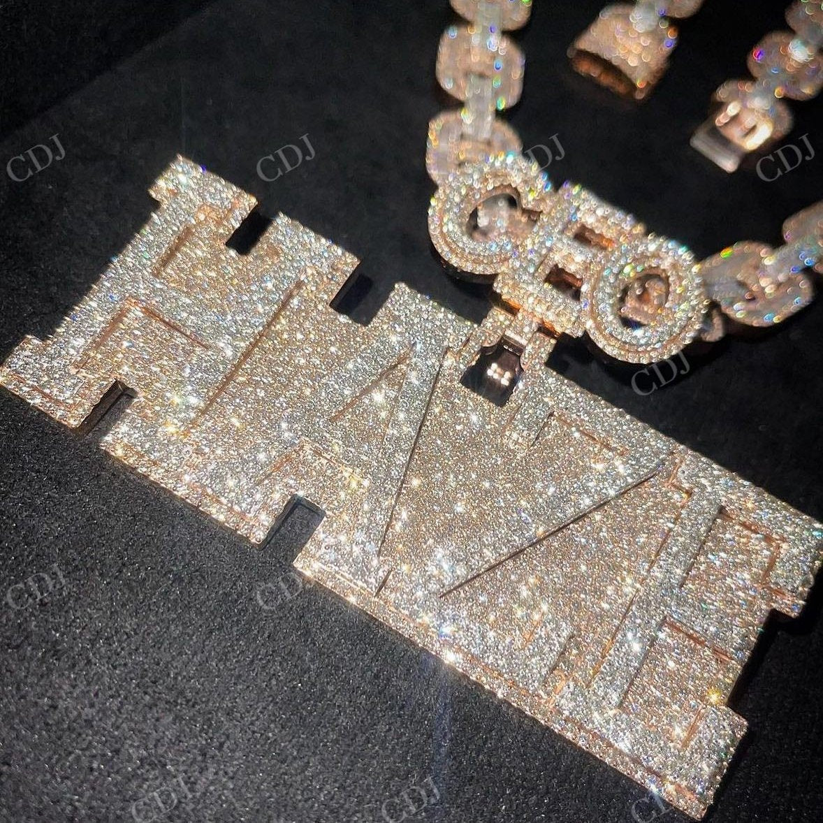 Customized Fully Iced Out Name Diamond Pendant hip hop jewelry CustomDiamJewel   