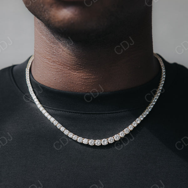 Hip Hop Tennis Chain Necklace Solid Gold  customdiamjewel   