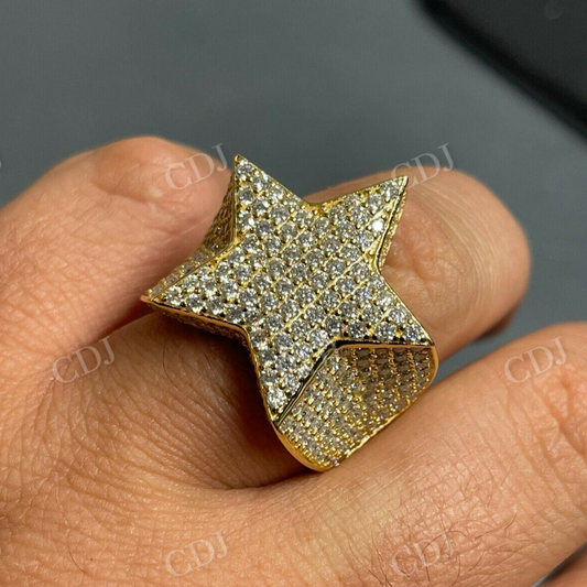 Star Iced Out Men's Diamonds Hip Hop Ring  customdiamjewel   