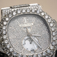 White Chrono Lab Grown Diamond Watch  customdiamjewel   