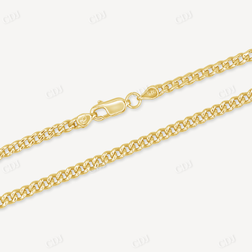 Classic Plain Gold Plated Cuban Link Chain For Men's  customdiamjewel   