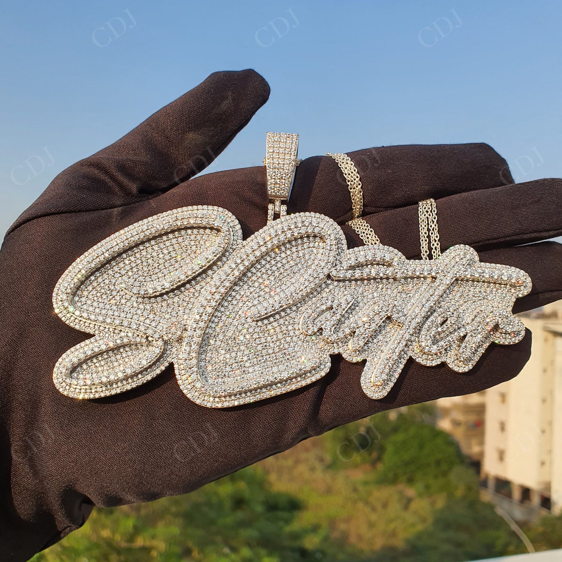 S.Carter Fully Iced Out Moissanite Silver Personalized Pendant hip hop jewelry customdiamjewel   