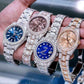 Fully Iced Out Natural Diamond Wrist Watch  customdiamjewel   