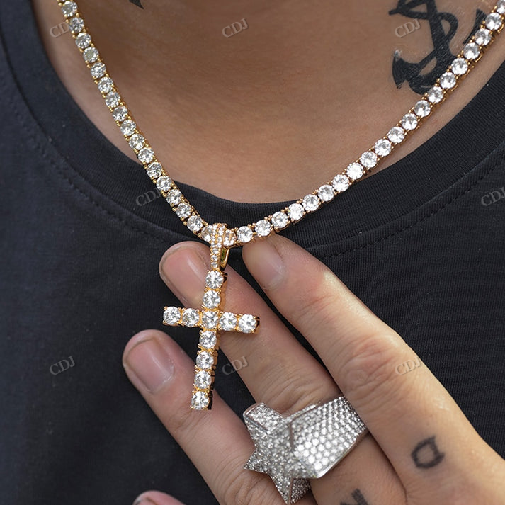 VVS D Moissanite Religion Cross pendant hip hop jewelry CustomDiamJewel