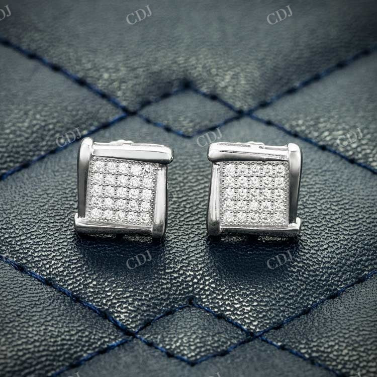 0.25CTW Round Cut Square Shape Hip Hop Earring hip hop jewelry customdiamjewel   