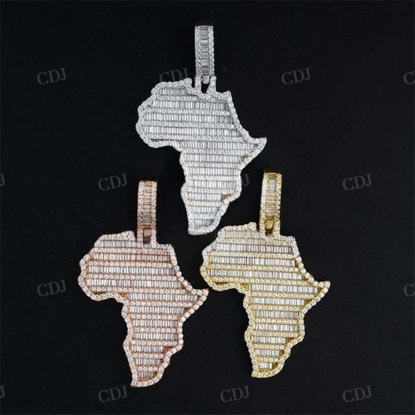 Hip Hop Iced Out Africa Map Diamond Pendant  customdiamjewel   