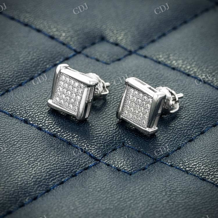 0.25CTW Round Cut Square Shape Hip Hop Earring hip hop jewelry customdiamjewel   