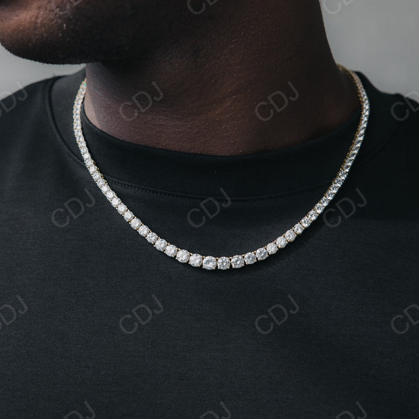 Hip Hop Tennis Chain Necklace Solid Gold  customdiamjewel   