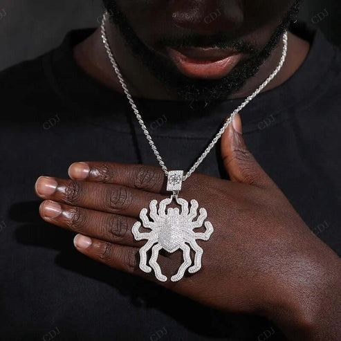 Iced Out Arachnid Pendant With VVS1 Moissanite hip hop jewelry CustomDiamJewel