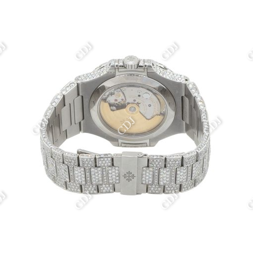 White Chrono Lab Grown Diamond Watch  customdiamjewel   