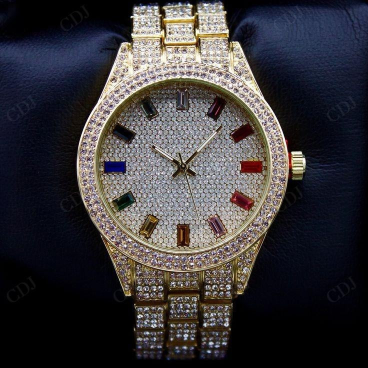 Hip Hop Stainless Steel Rolex Wrist Watch  customdiamjewel   