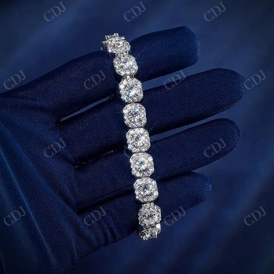 Hip Hop Halo set Handmade Diamond Bracelet  CustomDiamJewel   