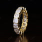 5.92CTW Asscher Cut Lab Grown Diamond Bezel Set Wedding Band  customdiamjewel   