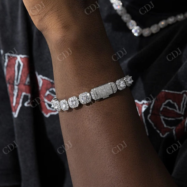 Hip Hop Halo set Handmade Diamond Bracelet  CustomDiamJewel   