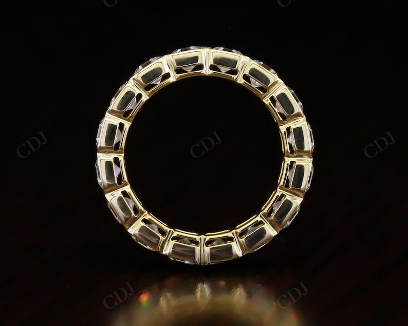 5.92CTW Asscher Cut Lab Grown Diamond Bezel Set Wedding Band  customdiamjewel   