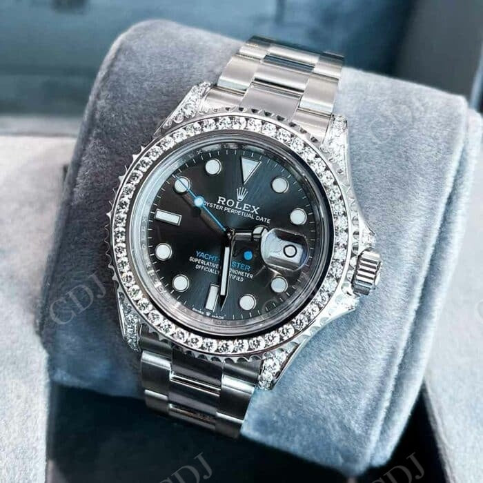 Rolex Custom Stainless Steel Diamond Watch  customdiamjewel   