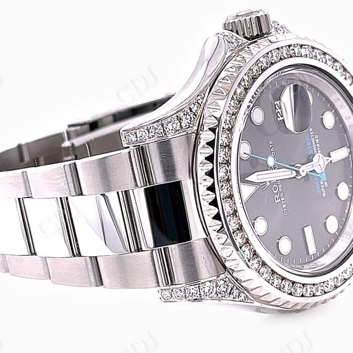 Rolex Custom Stainless Steel Diamond Watch  customdiamjewel   