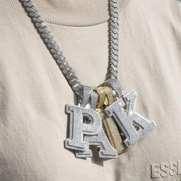 3D Design Fully Iced Initial Letter Diamond Pendant  customdiamjewel   