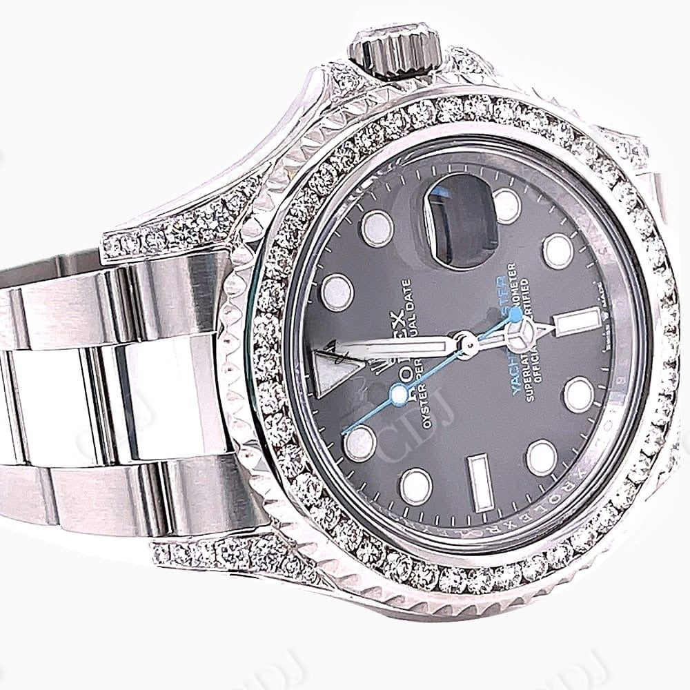 Rolex Custom Stainless Steel Diamond Watch  customdiamjewel   