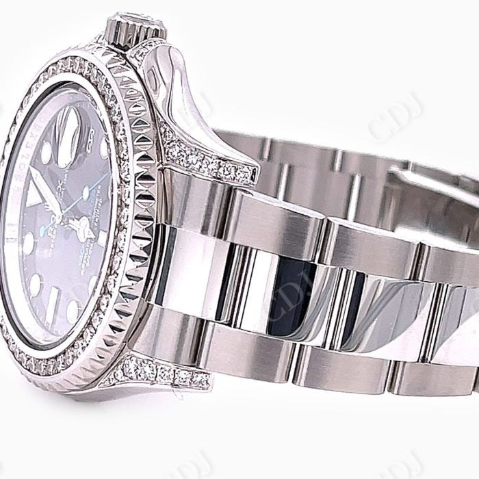 Rolex Custom Stainless Steel Diamond Watch  customdiamjewel   