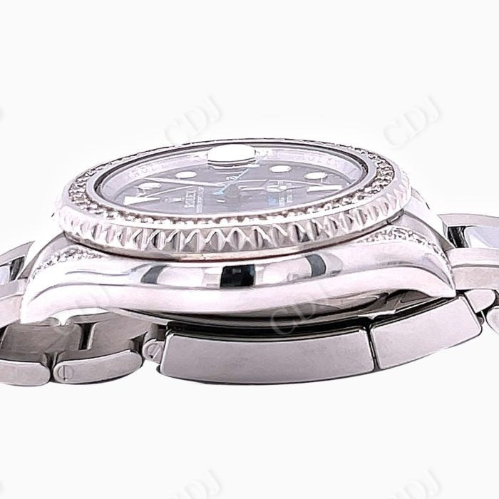 Rolex Custom Stainless Steel Diamond Watch  customdiamjewel   