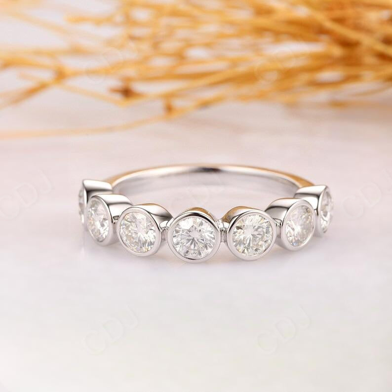 2.03CTW Bezel Set 7 Stone Lab Grown Diamond Wedding Band  customdiamjewel   