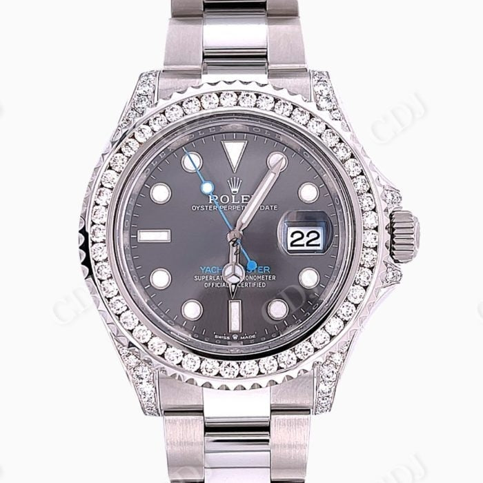 Rolex Custom Stainless Steel Diamond Watch  customdiamjewel   