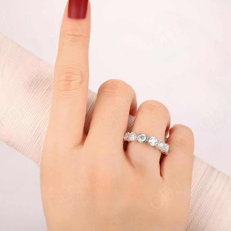 2.03CTW Bezel Set 7 Stone Lab Grown Diamond Wedding Band  customdiamjewel   