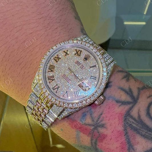 stainless steel Iced Out Diamond Rolex Watch hip hop jewelry CustomDiamJewel   