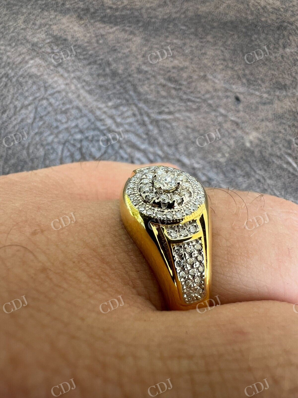 14K Gold Round Cut Diamond Hip Hop Ring  customdiamjewel   