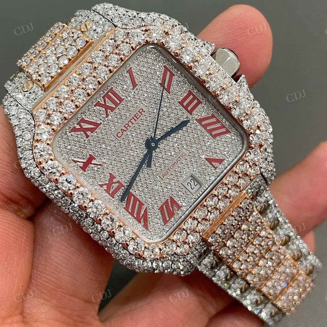 Fully Diamond Cartier Hip Hop Watch  customdiamjewel   