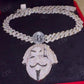 New Arrival Men Head Mask Iced Out Pendant hip hop jewelry CustomDiamJewel   