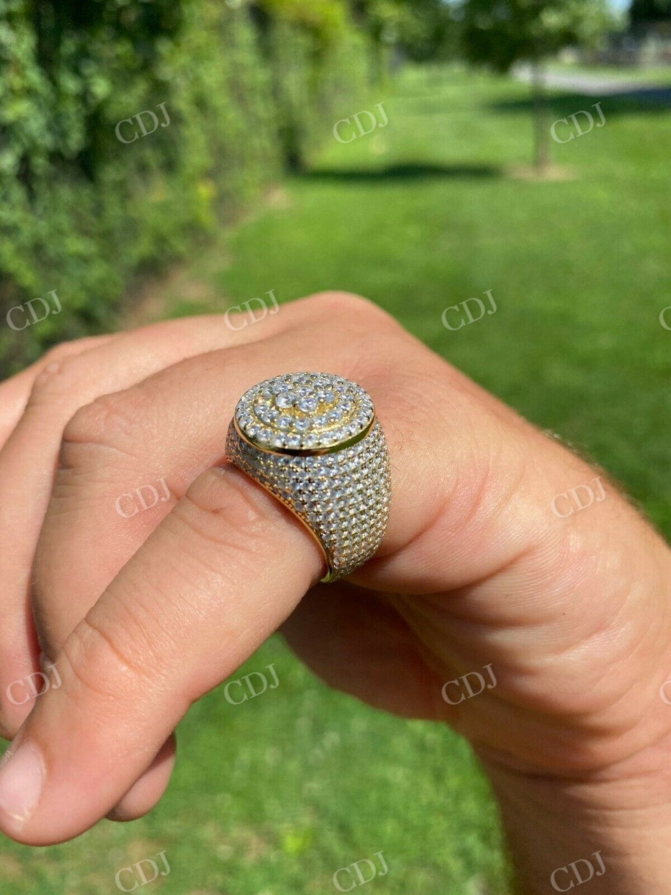 Round Cut Diamond Iced Out Hip Hop Ring  customdiamjewel   