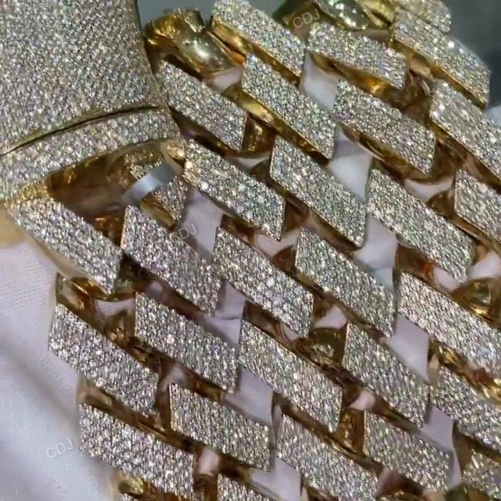 Ladies Artificial Diamond Miami Cuban Chain hip hop jewelry CustomDiamJewel   