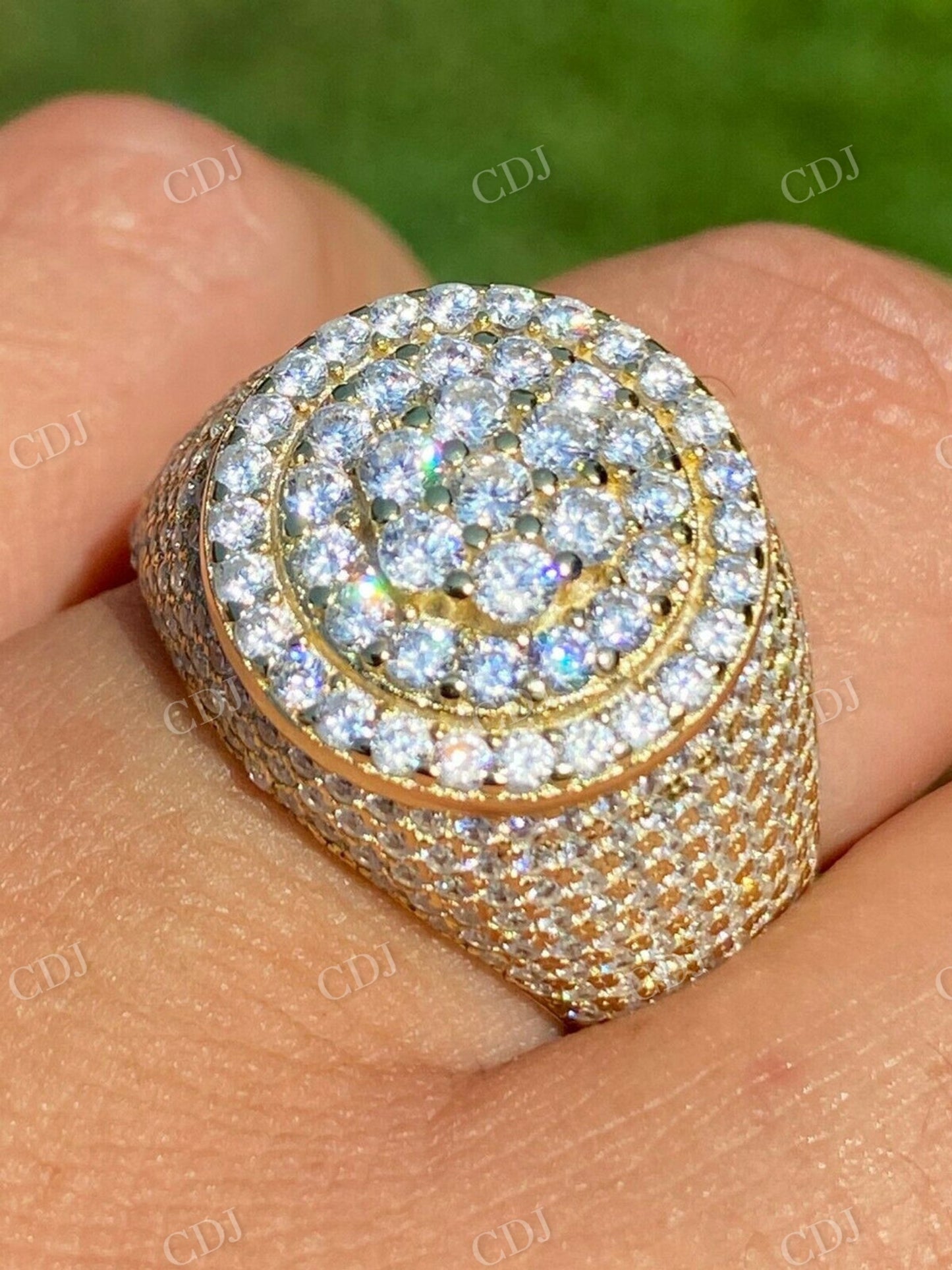 Round Cut Diamond Iced Out Hip Hop Ring  customdiamjewel   