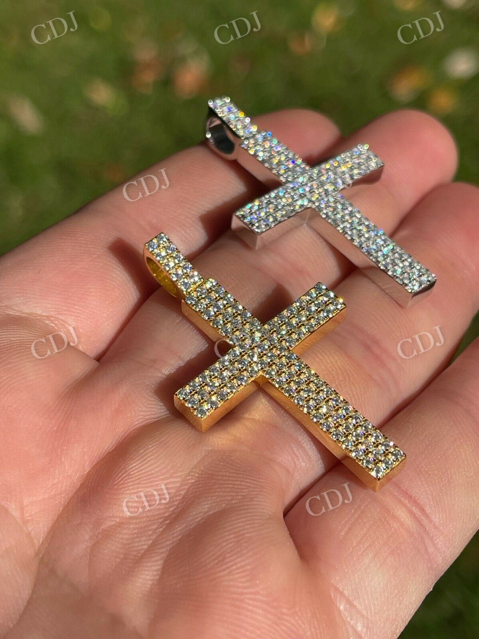 Iced Out Hip Hop Cross Diamond Pendant  customdiamjewel   