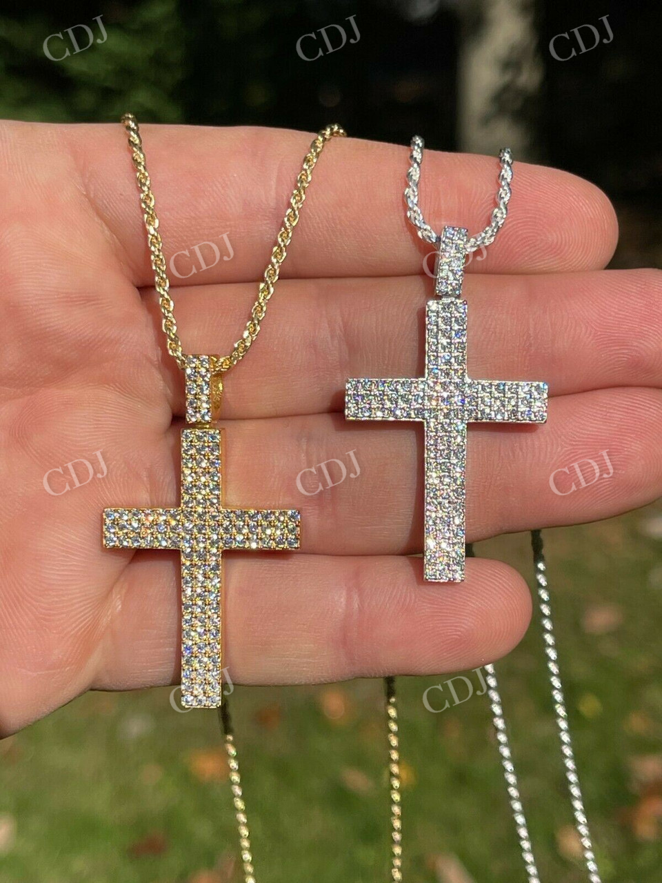 Iced Out Hip Hop Cross Diamond Pendant  customdiamjewel   