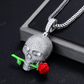 S925 Moissanite Glow In The Dark Rose Skull Pendant hip hop jewelry CustomDiamJewel