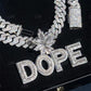 Hip Hop Custom Iced Out Diamond DOPE Name Pendant  customdiamjewel   