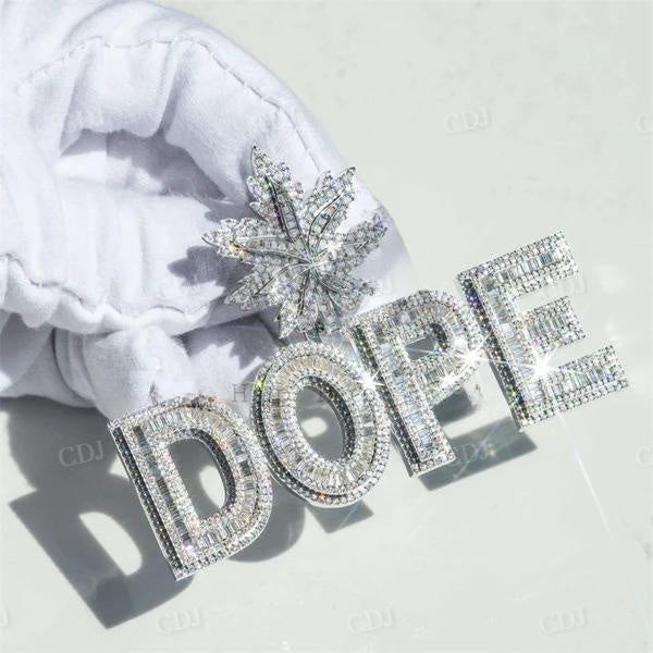 Hip Hop Custom Iced Out Diamond DOPE Name Pendant  customdiamjewel   