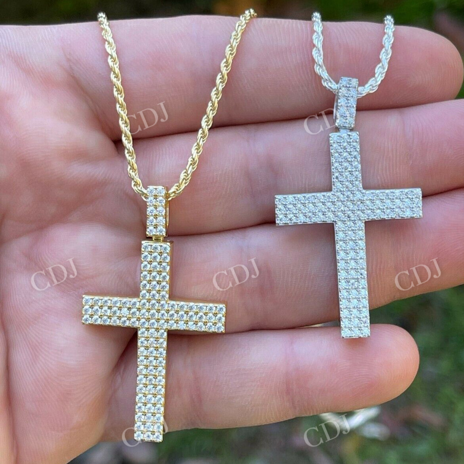 Iced Out Hip Hop Cross Diamond Pendant  customdiamjewel   