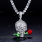 S925 Moissanite Glow In The Dark Rose Skull Pendant hip hop jewelry CustomDiamJewel