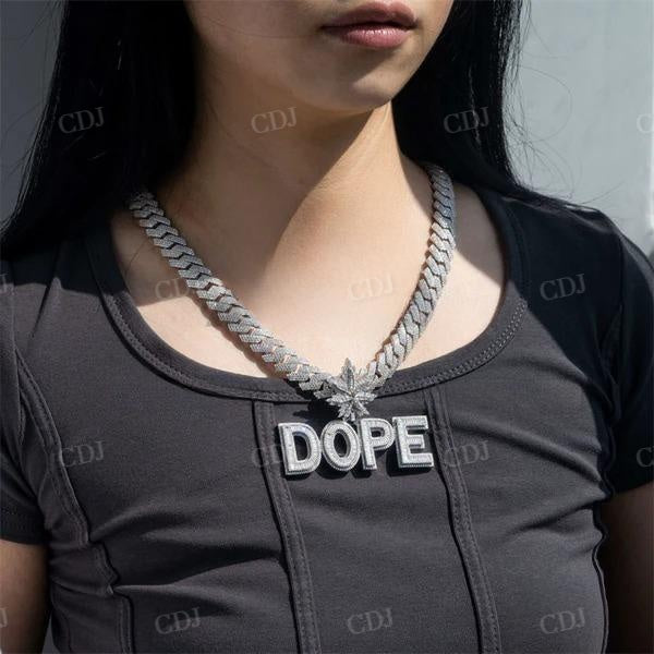 Hip Hop Custom Iced Out Diamond DOPE Name Pendant  customdiamjewel   