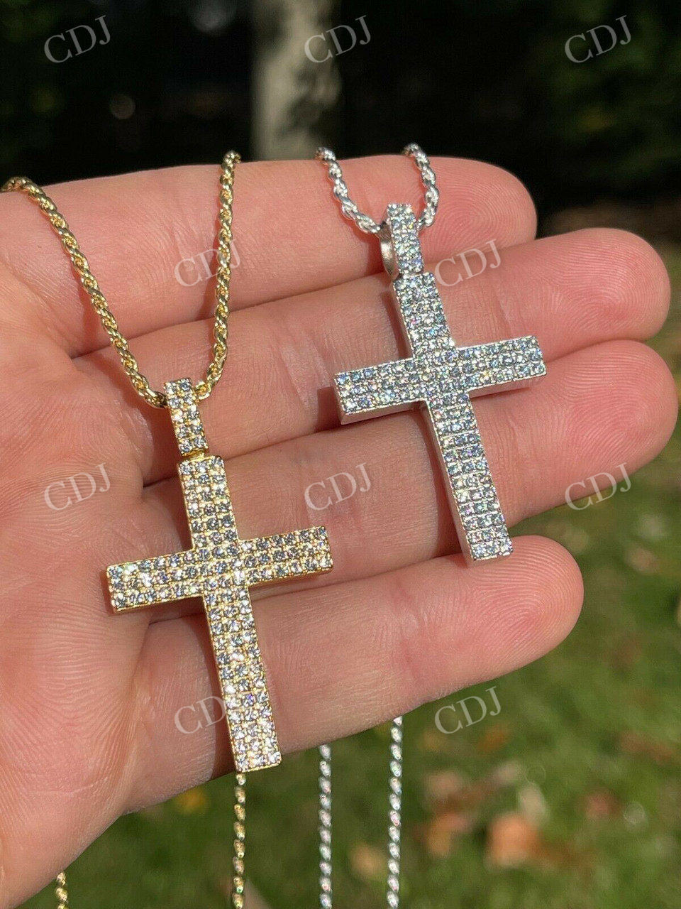 Iced Out Hip Hop Cross Diamond Pendant  customdiamjewel   