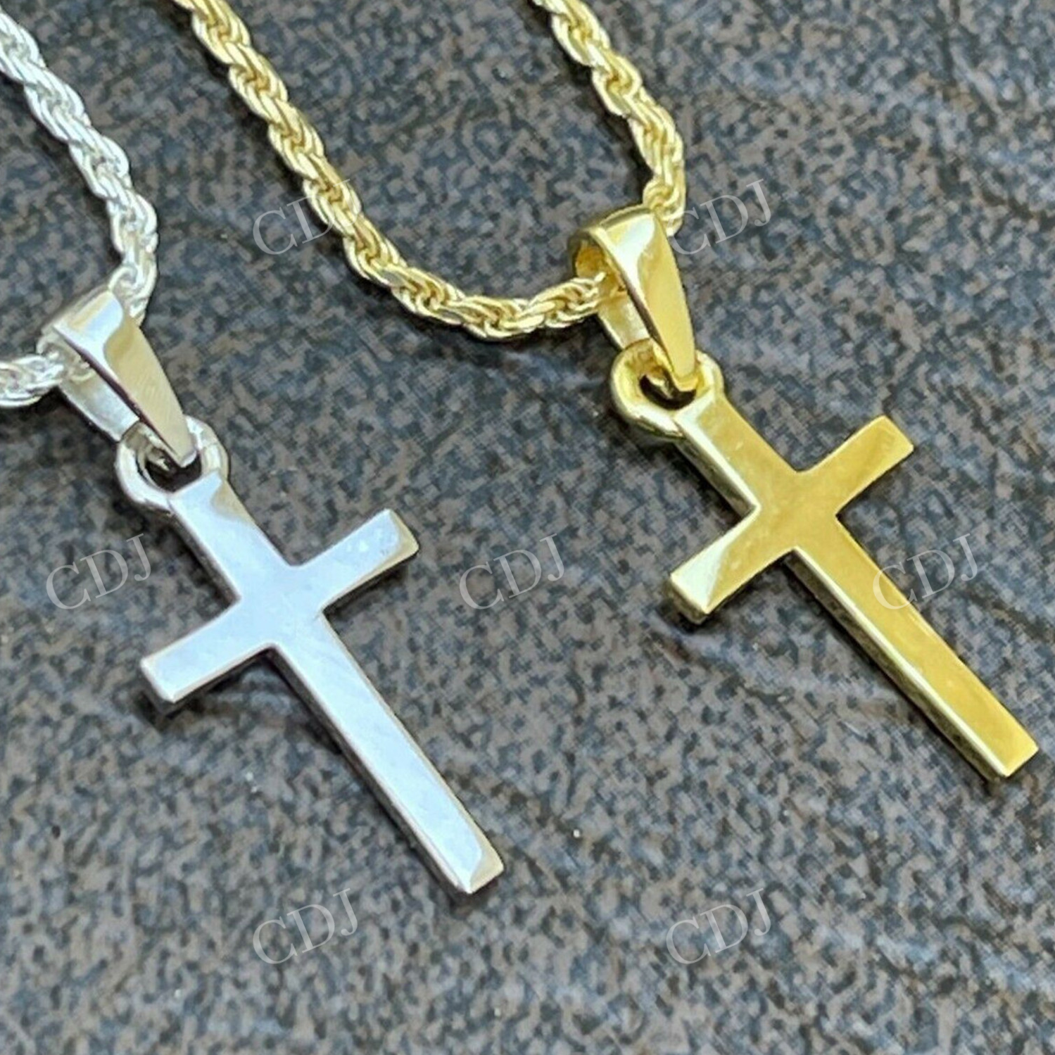 14K Gold Plain Cross Pendant For Men  customdiamjewel   