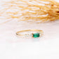 14k Yellow Gold Green Emerald Moissanite Stacking Wedding Band  customdiamjewel   